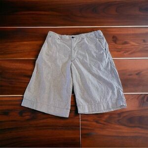 Vtg Polo Jean Co Ralph Lauren Mens Light Blue Houndstooth Print Shorts Size 34